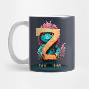 Cute Monster for Kids Alphabet Letter Z Funny Back to School Mug